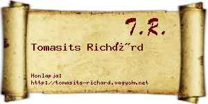 Tomasits Richárd névjegykártya