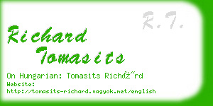 richard tomasits business card